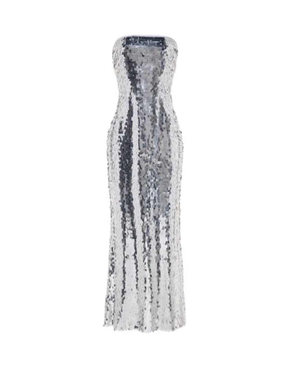 SIMON MILLER  Strapless Sequin Dress In Satellite Silver